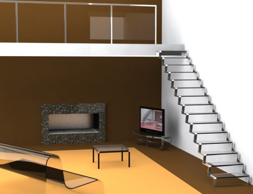 Projection 3D – variante de style escalier suspendu