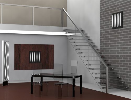 Modèle Gartempe – projection 3D escalier suspendu